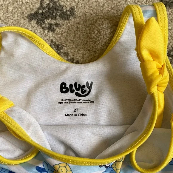 Lucy Yellow and Blue Swimsuit with Bow Accents - Picture 2 of 4